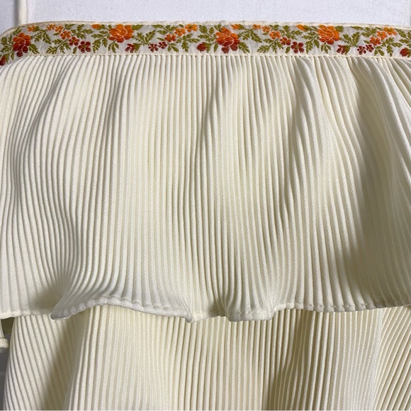 Vintage 70’s Vicky Vaughn Cream Ruffle Maxi Dress Tiered Bohemian Hippie S - Picture 5 of 10